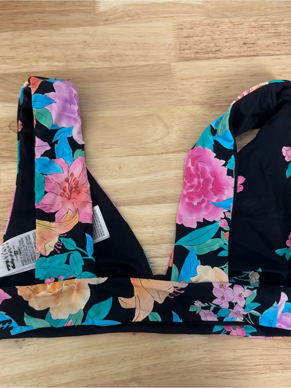 Billabong Tropical Floral Deep Cut Bikini‎ Top